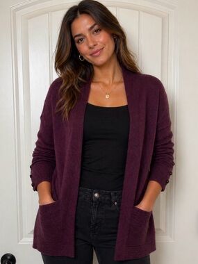 Volution cardigan sweater maroon size XS NWT